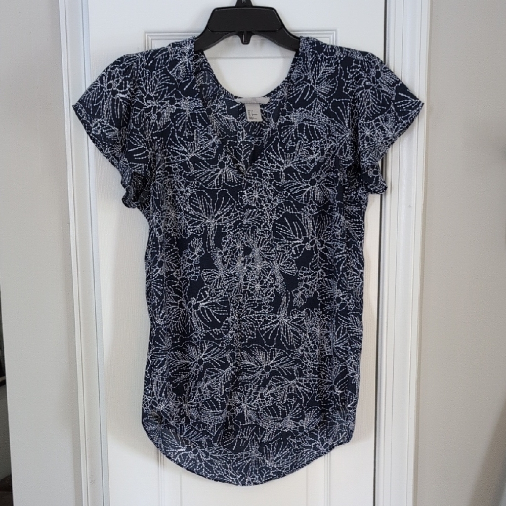 Blue Floral H&M Women's Top